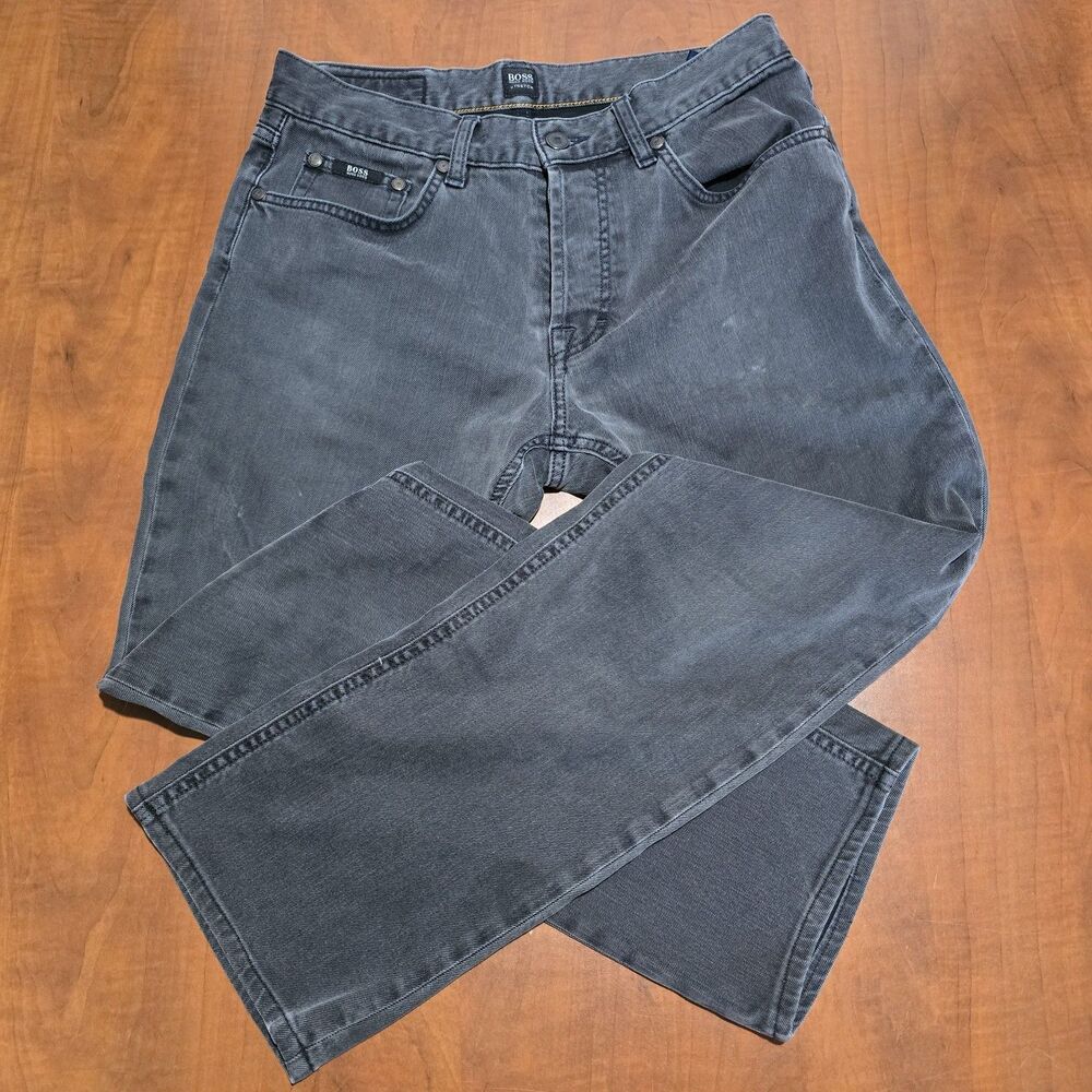 BOSS Hugo Boss Mens Regular Fit Scout 1 Button Fly 5 Pocket Jeans 32/32